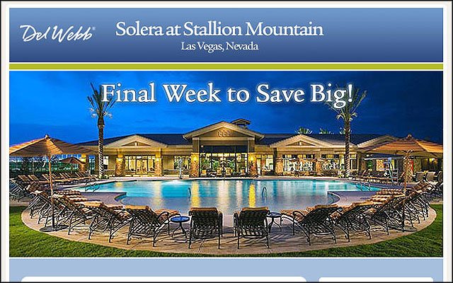 Preview of Del Webb email campaign project.